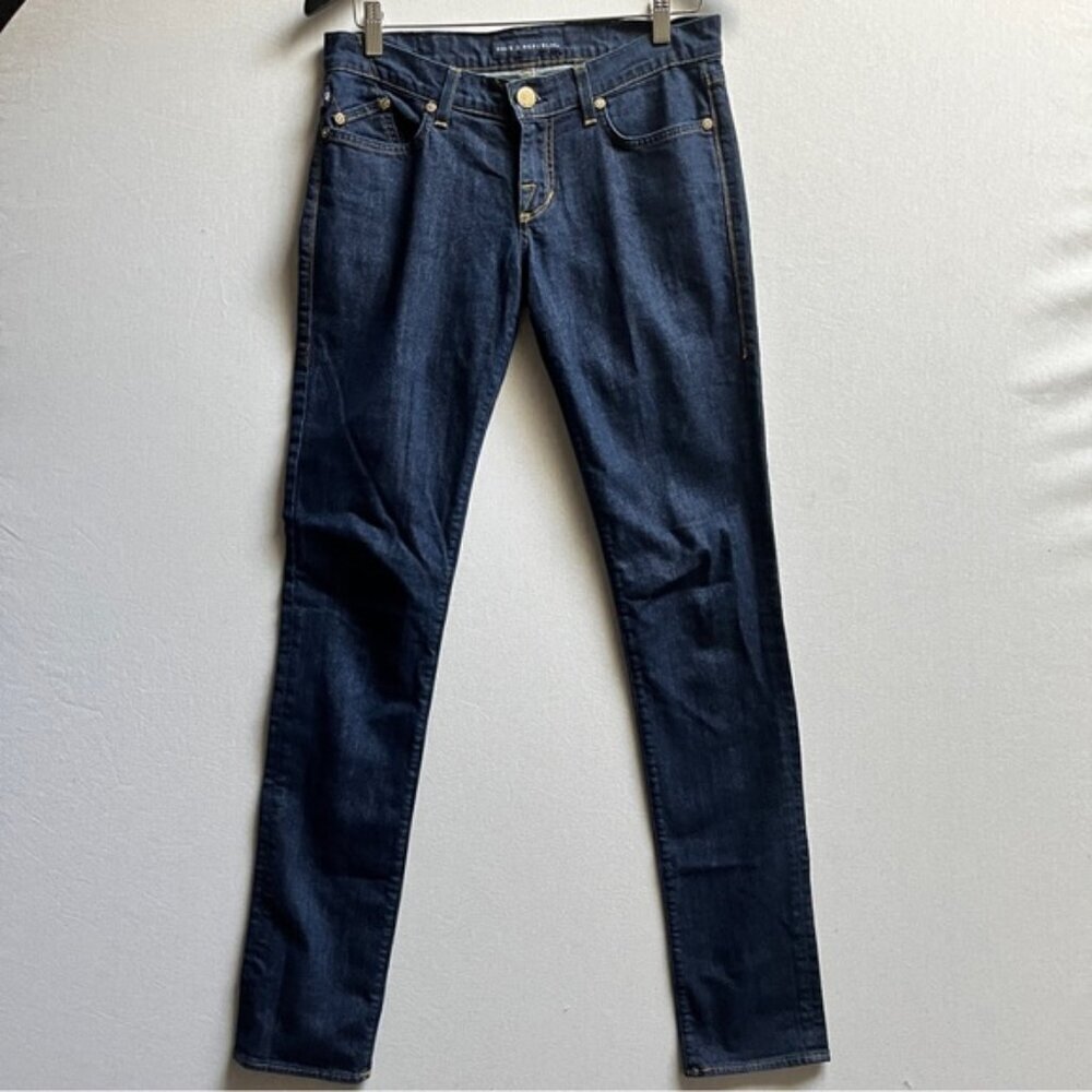 Rock & Republic Skinny Slim Fit Embroidered Logo Jeans - Size 28